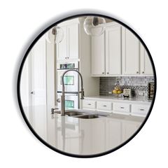 Espelho Emoldurado 60cm Redondo Louise Preto DESIGN DECOR / REF. DDC97762