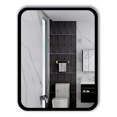 Espelho Emoldurado 50x70cm Retangular Komo Preto DESIGN DECOR / REF. DDC97786