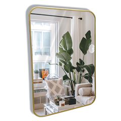 Espelho Emoldurado 50x70cm Retangular Komo Dourado DESIGN DECOR / REF. DDC97809