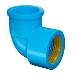 Joelho 90° Soldável em PVC com Bucha de Latão 25mmx1/2 Pol. Azul FORTLEV / REF. 10302519