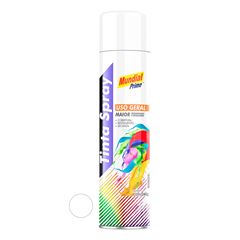 Tinta Spray Uso Geral 400ml Branco Brilhante MUNDIAL PRIME/ REF. AE01000101