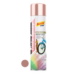 Tinta Spray Metálica 400ml Rosé Gold Brilhante MUNDIAL PRIME/ REF. AE0100153