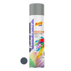 Tinta Spray Uso Geral 400ml Cinza Médio Brilhante MUNDIAL PRIME/ REF. AE01000095