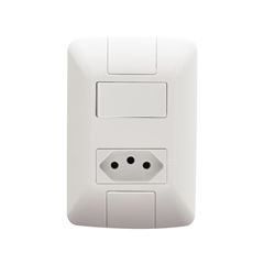 Interruptor 4x2 Simples 6A com Tomada 2P+T 20A 250V Aria Branco TRAMONTINA / REF. 57241/044